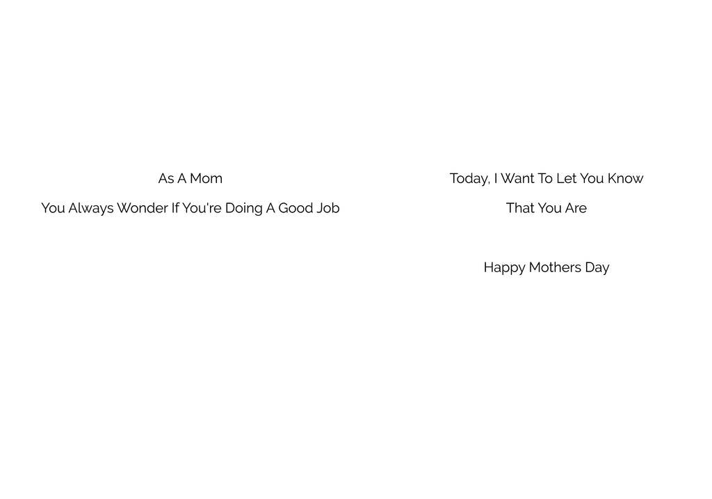 Mother's Day-You're Doing A Great Job
