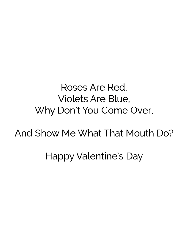 Valentine's Day-Dirty Poem