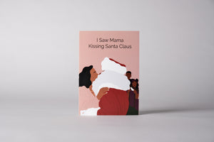 Kissing Santa (Package of 8)-Blank Inside