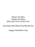 Valentine's Day-Dirty Poem